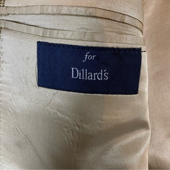 Hart Schaffner Marx Silk Wool Mens 46L Blazer Sportcoat Check Pattern Tan - Picture 3 of 10